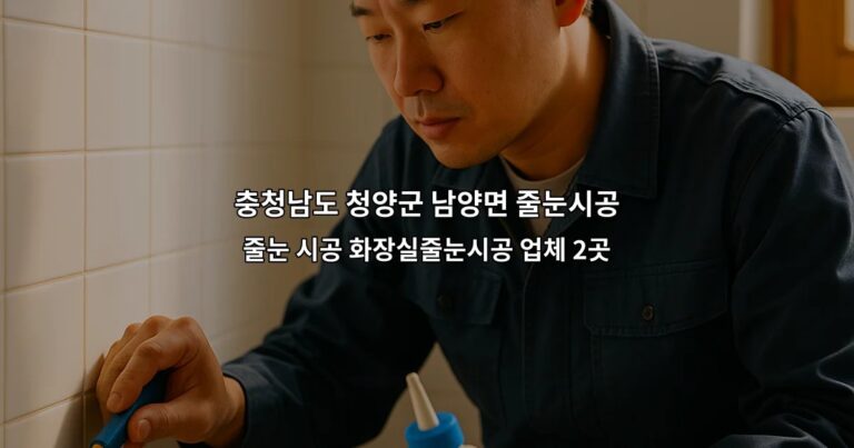 충청남도 청양군 남양면 줄눈시공 줄눈 시공 화장실줄눈시공 업체 2곳